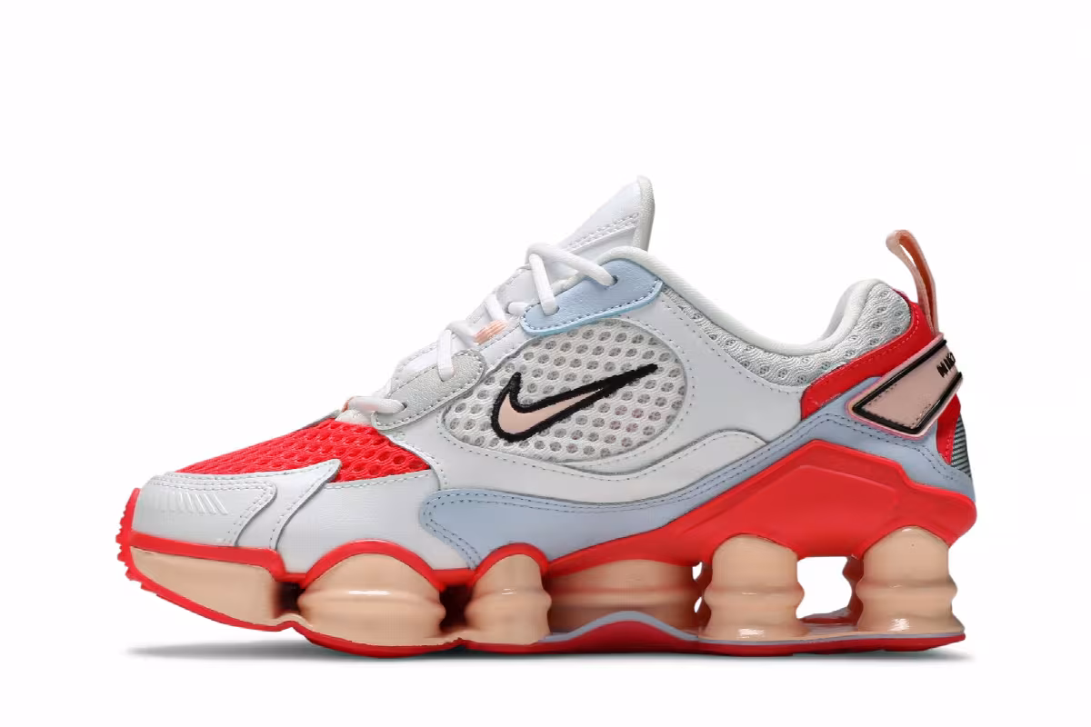 Nike Women's Shox TL Nova White Laser Crimson, view 4