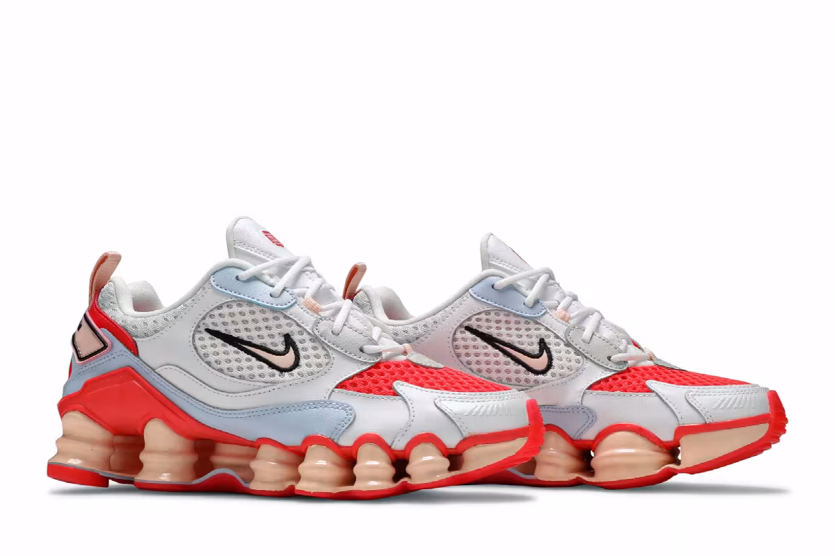Nike Women's Shox TL Nova White Laser Crimson, view 9