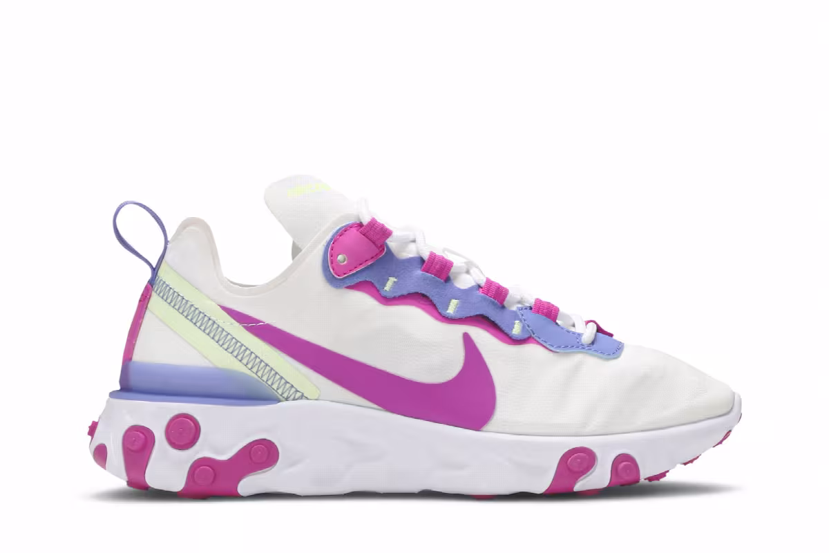Nike Women's React Element 55 White Fire Pink, view 2