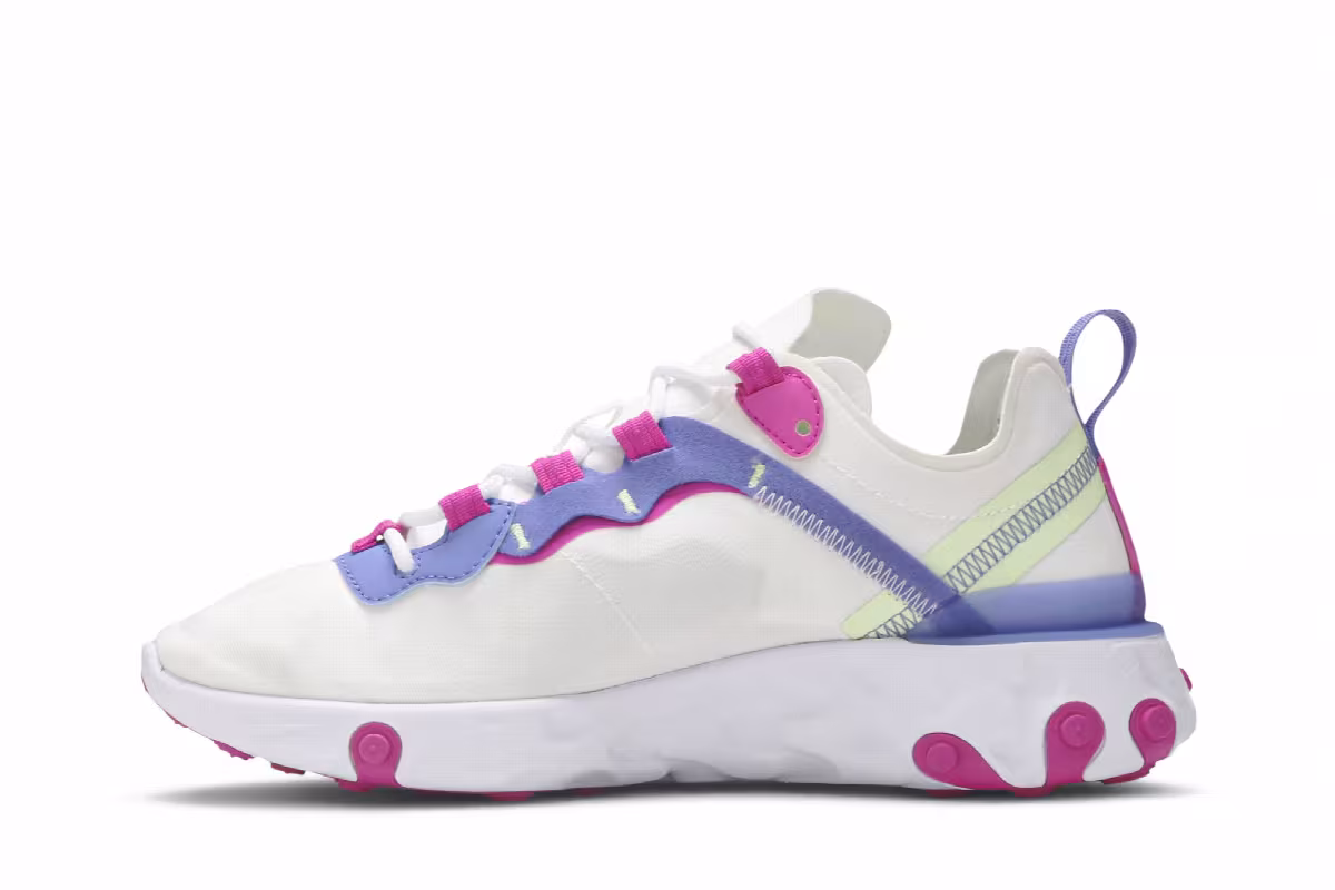 Nike Women's React Element 55 White Fire Pink, view 4