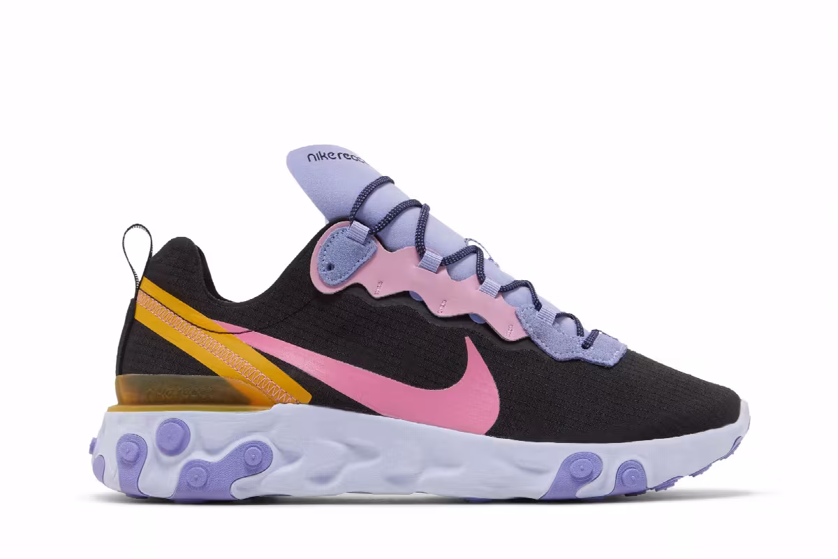 Nike React Element 55 Black Palest Purple, view 2