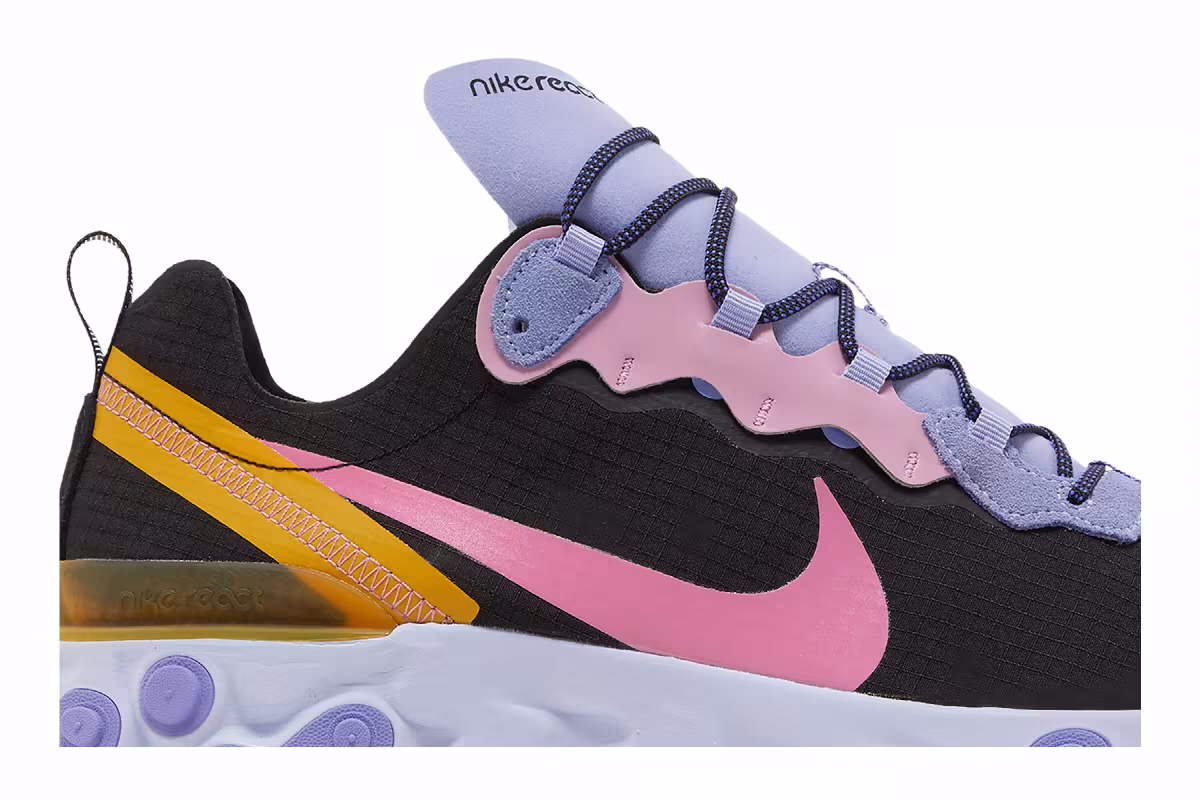 Nike React Element 55 Black Palest Purple, view 3