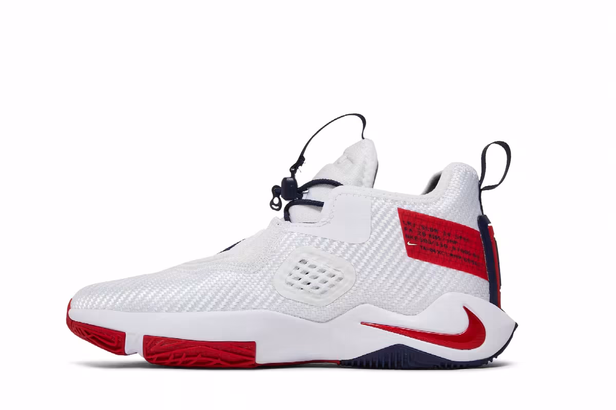 Nike LeBron Soldier 14 GS White University Red, view 4