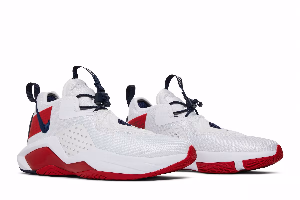 Nike LeBron Soldier 14 GS White University Red, view 9