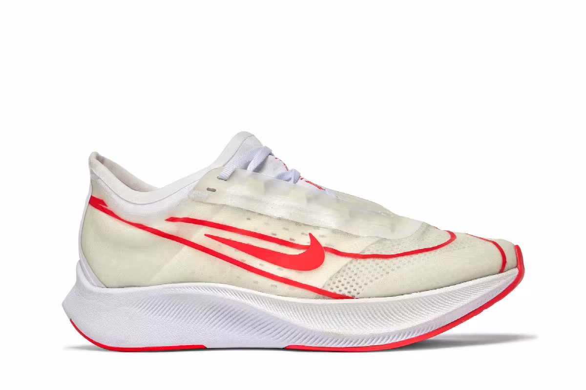 Nike Women's Zoom Fly 3 White Laser Crimson, view 2
