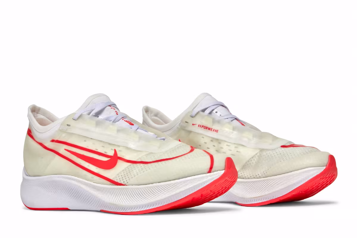 Nike Women's Zoom Fly 3 White Laser Crimson, view 9