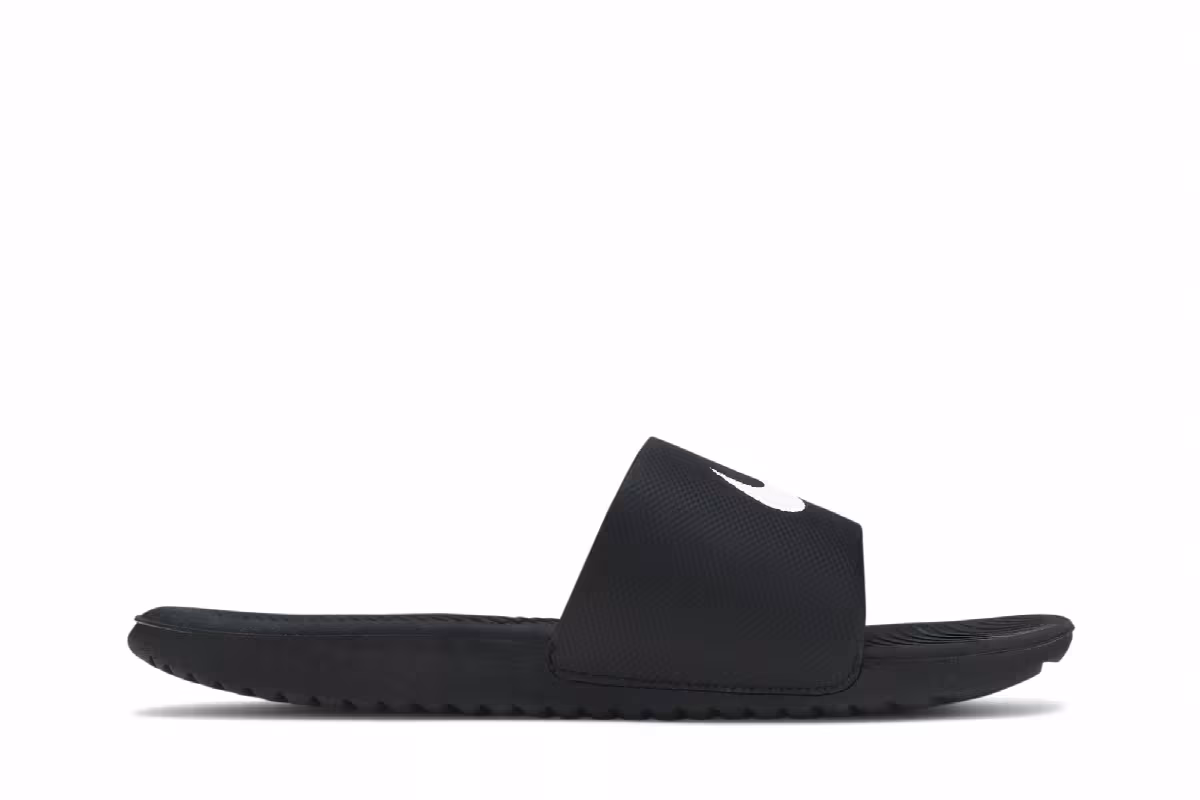 Nike Kawa Slide Black White, view 2