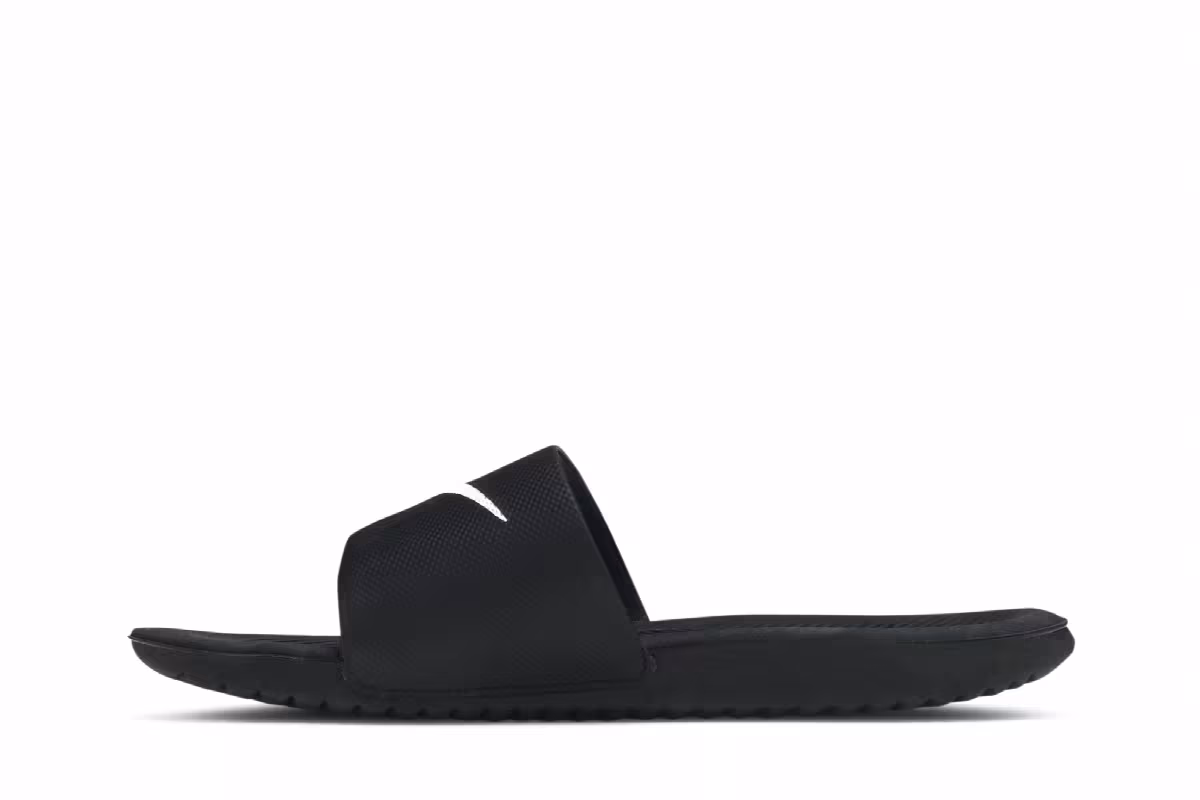 Nike Kawa Slide Black White, view 4