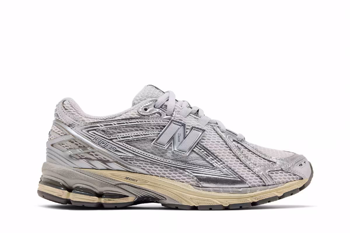 New Balance 1906R White Silver Distressed, view 2