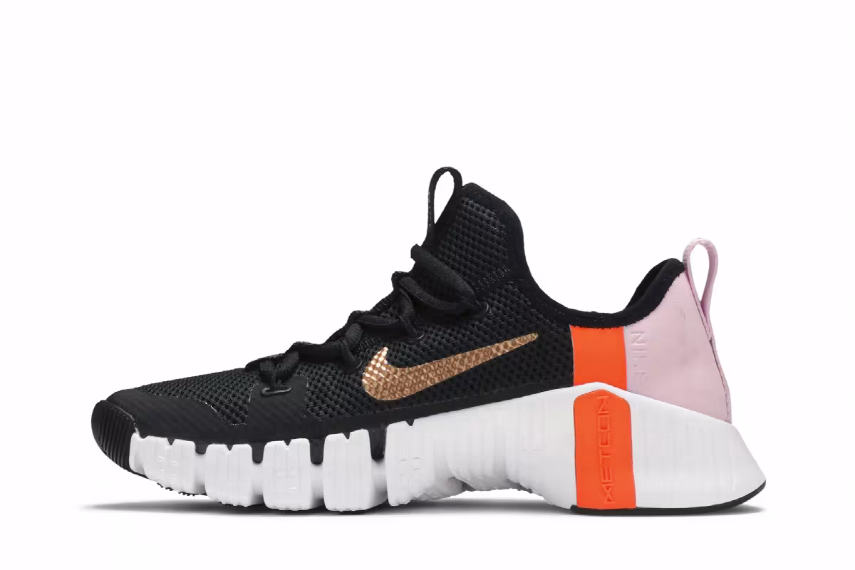 Nike Women's Free Metcon 3 Black Metallic Copper, view 4