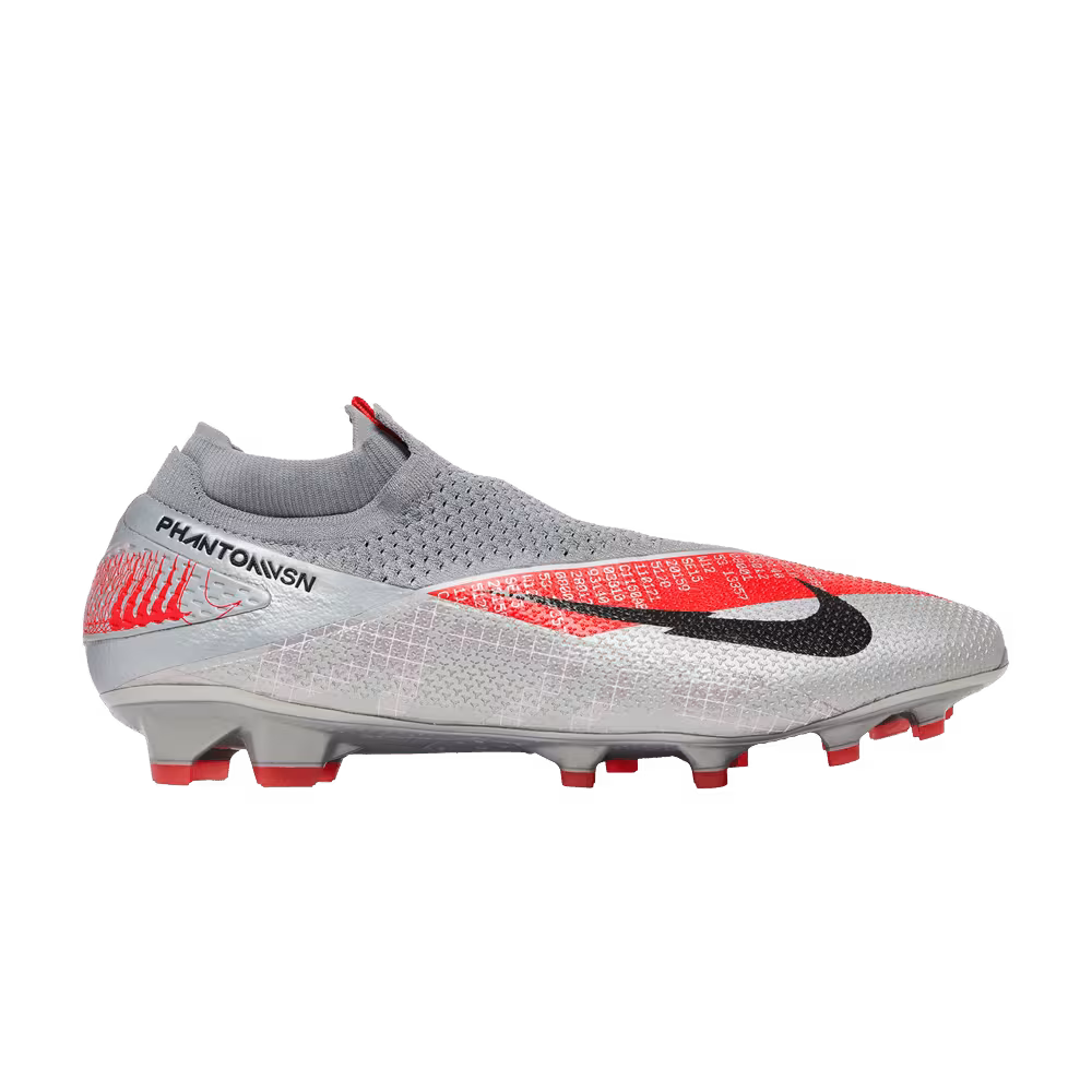 Nike Phantom Vision 2 Elite Dynamic Fit FG Metallic Grey Crimson