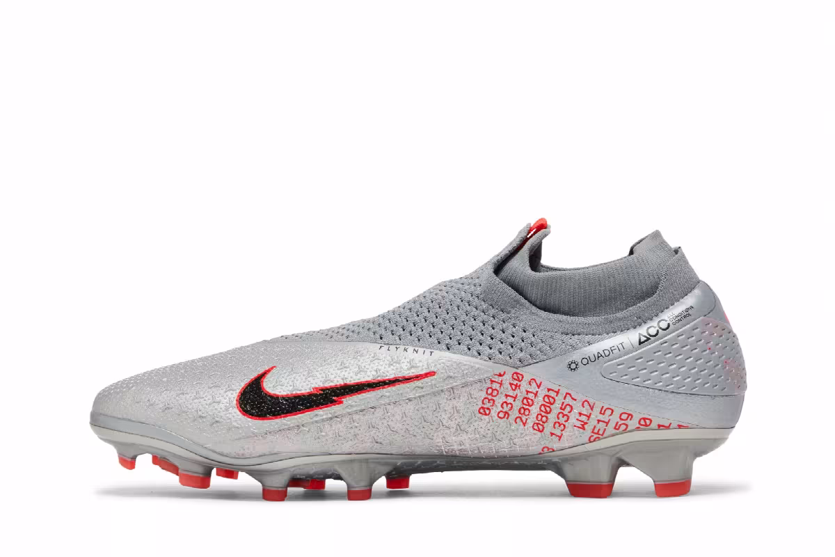 Nike Phantom Vision 2 Elite Dynamic Fit FG Metallic Grey Crimson, view 4