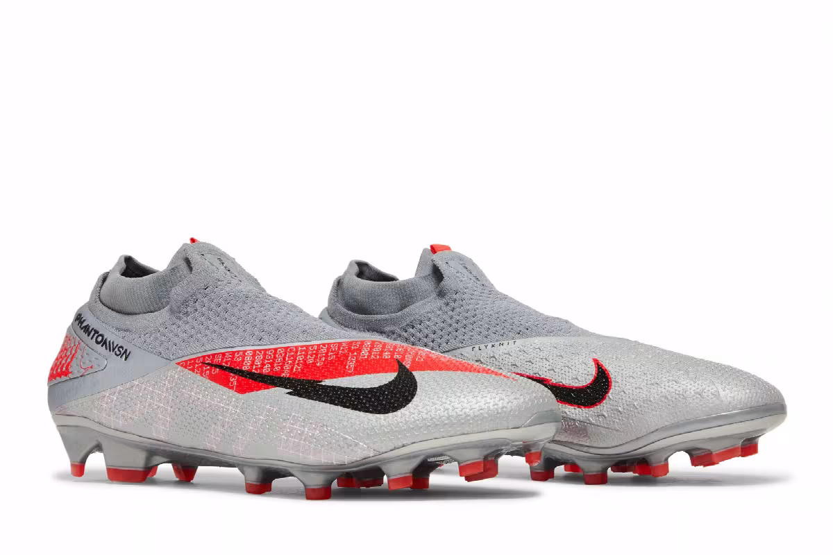 Nike Phantom Vision 2 Elite Dynamic Fit FG Metallic Grey Crimson, view 9