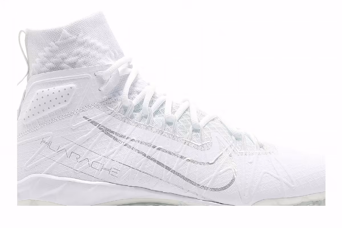 Nike Alpha Huarache 7 Elite White Metallic Silver, view 3