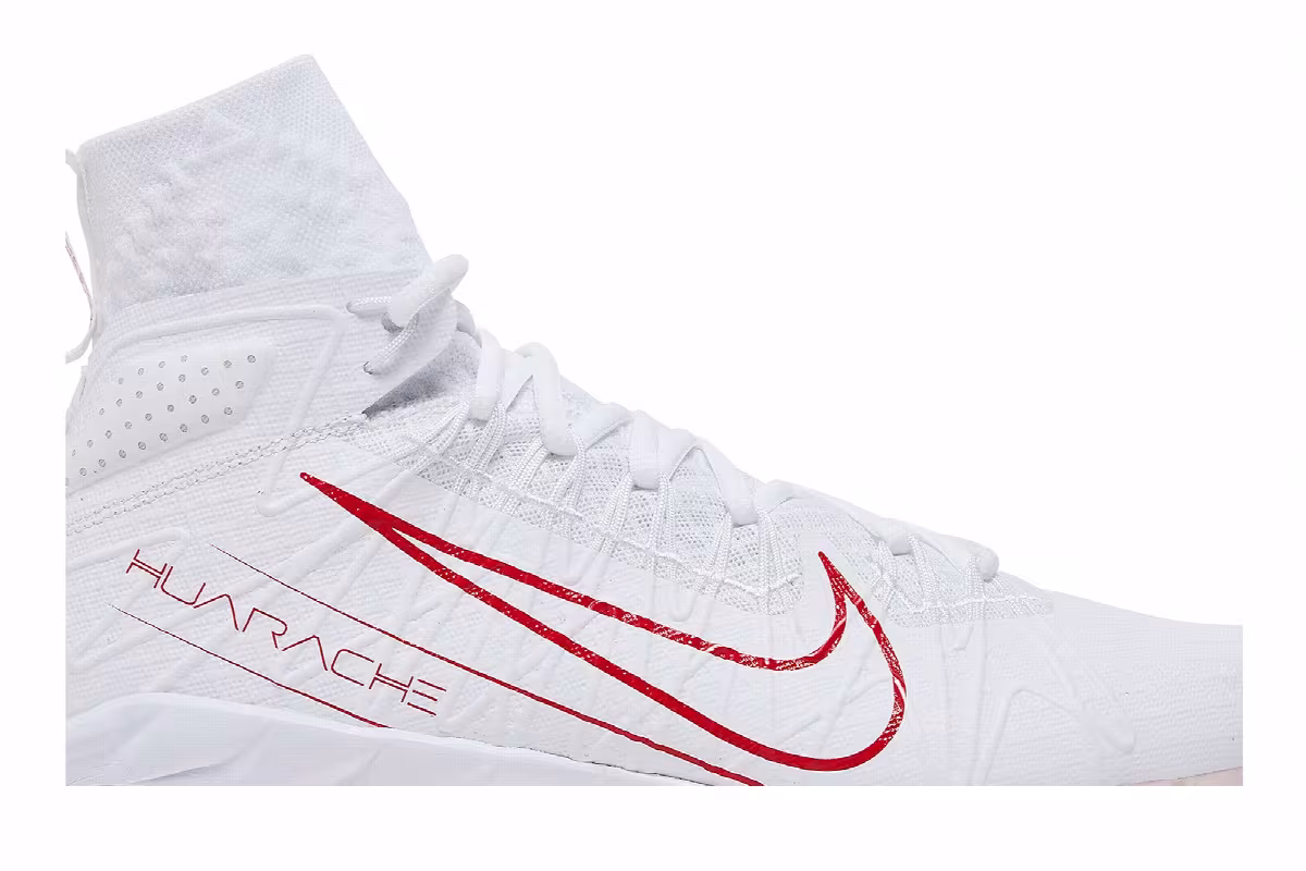 Nike Alpha Huarache 7 Elite White University Red, view 3