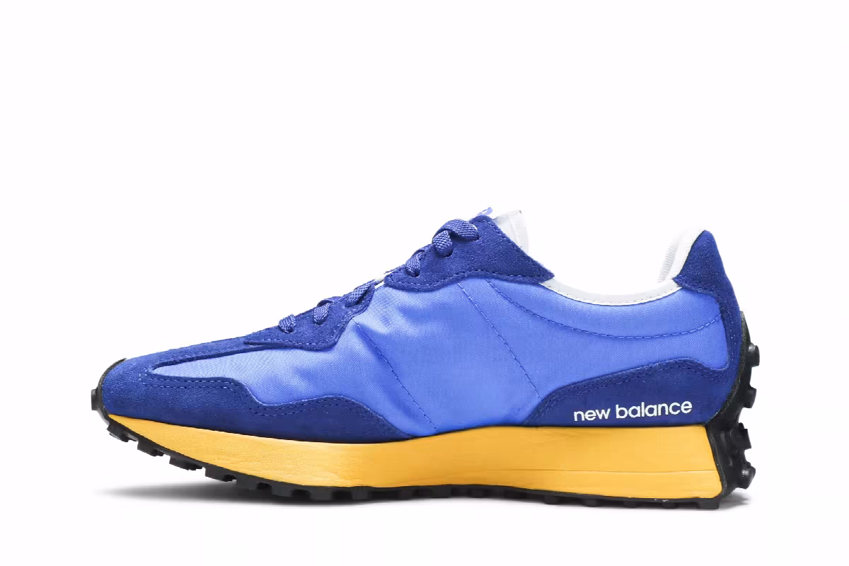 New Balance 327 Marine Blue Yellow, view 4