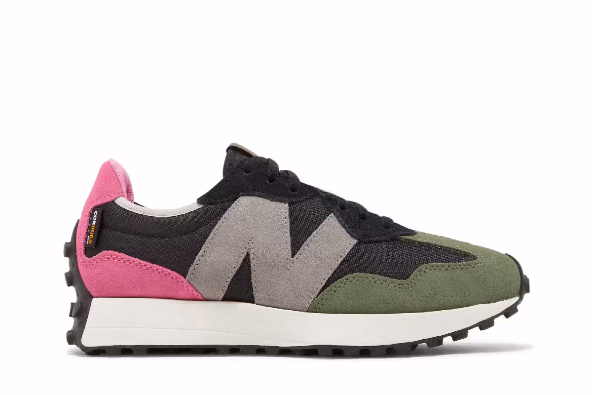 New Balance 327 Black Pink Green, view 2