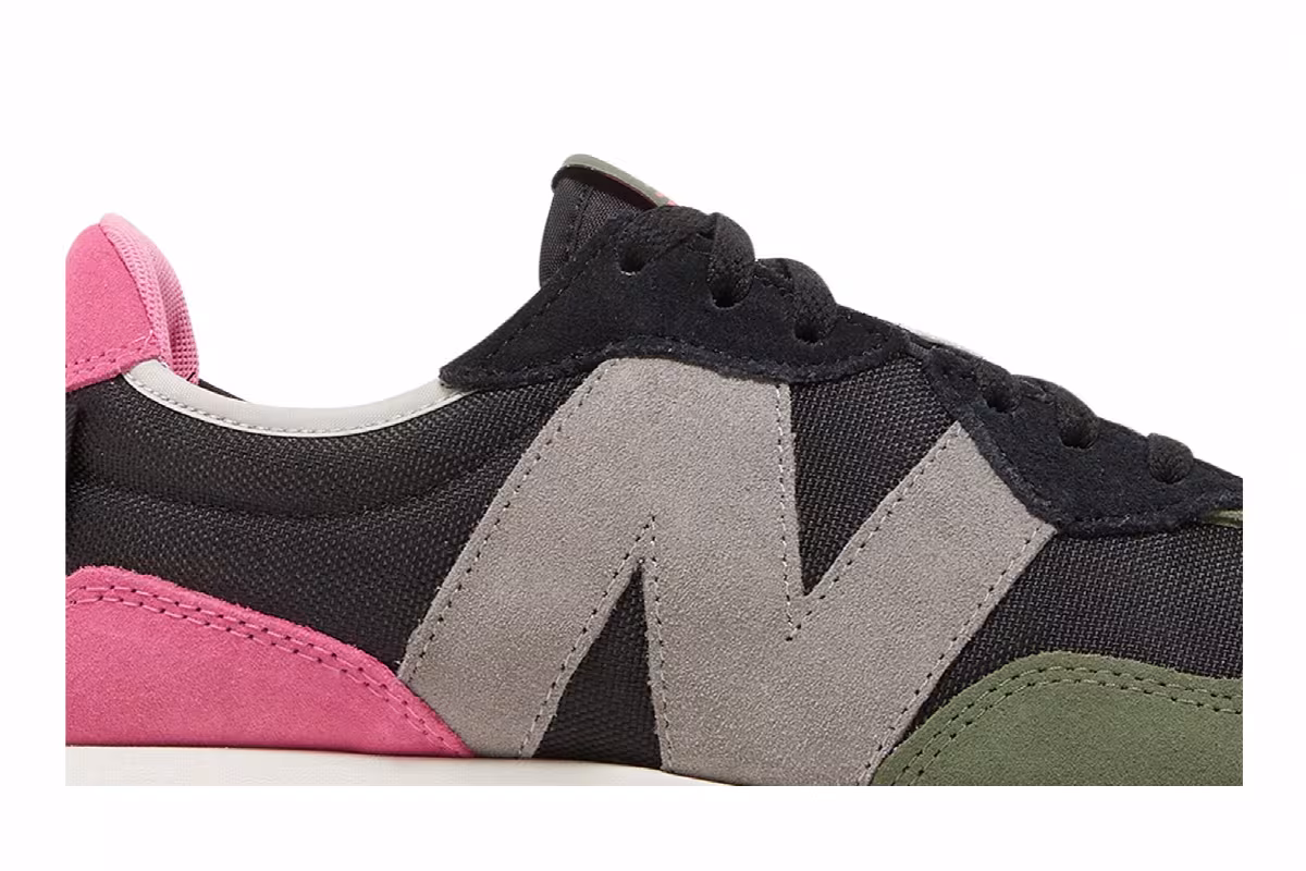 New Balance 327 Black Pink Green, view 3