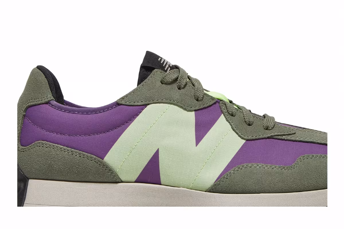 New Balance 327 Sour Grape Bleached Lime Glow, view 3
