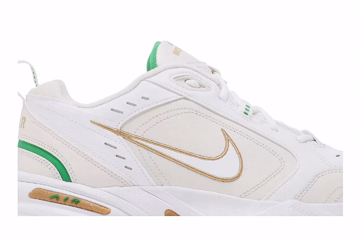Nike Air Monarch IV White Lucky Green Gold, view 3