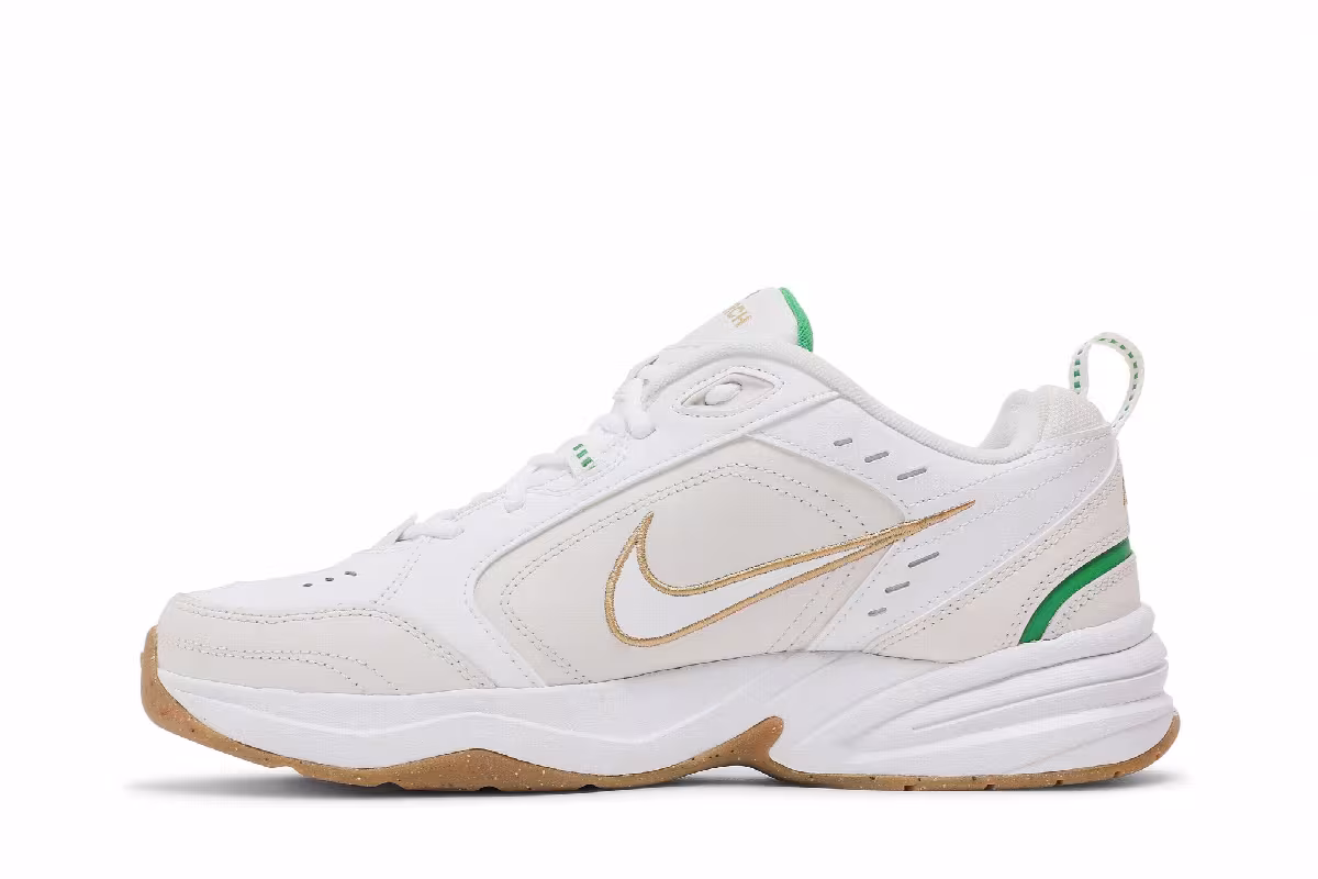 Nike Air Monarch IV White Lucky Green Gold, view 4