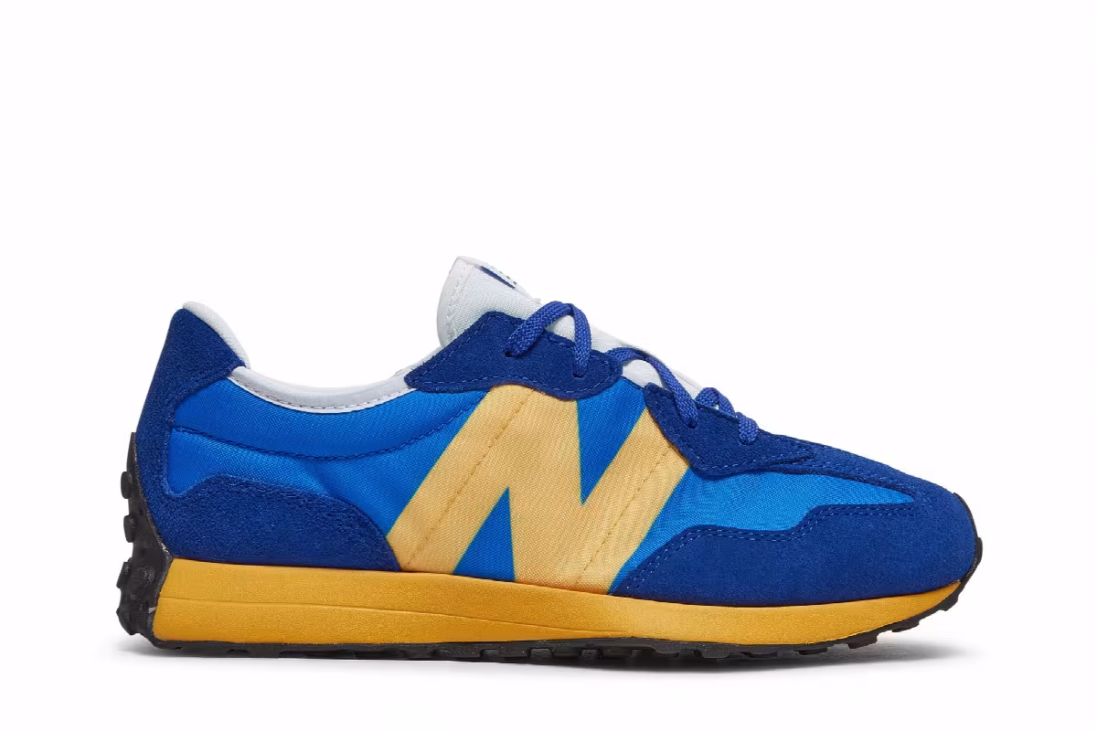 New Balance 327 Kids Marine Blue Orange, view 2