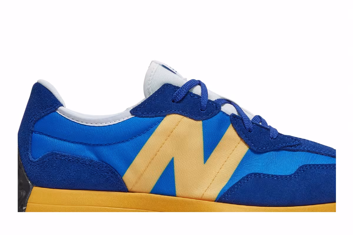 New Balance 327 Kids Marine Blue Orange, view 3