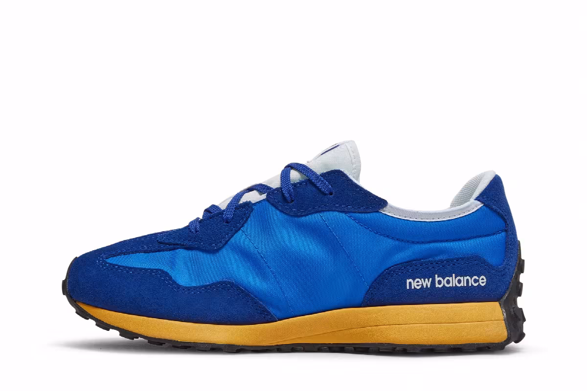 New Balance 327 Kids Marine Blue Orange, view 4