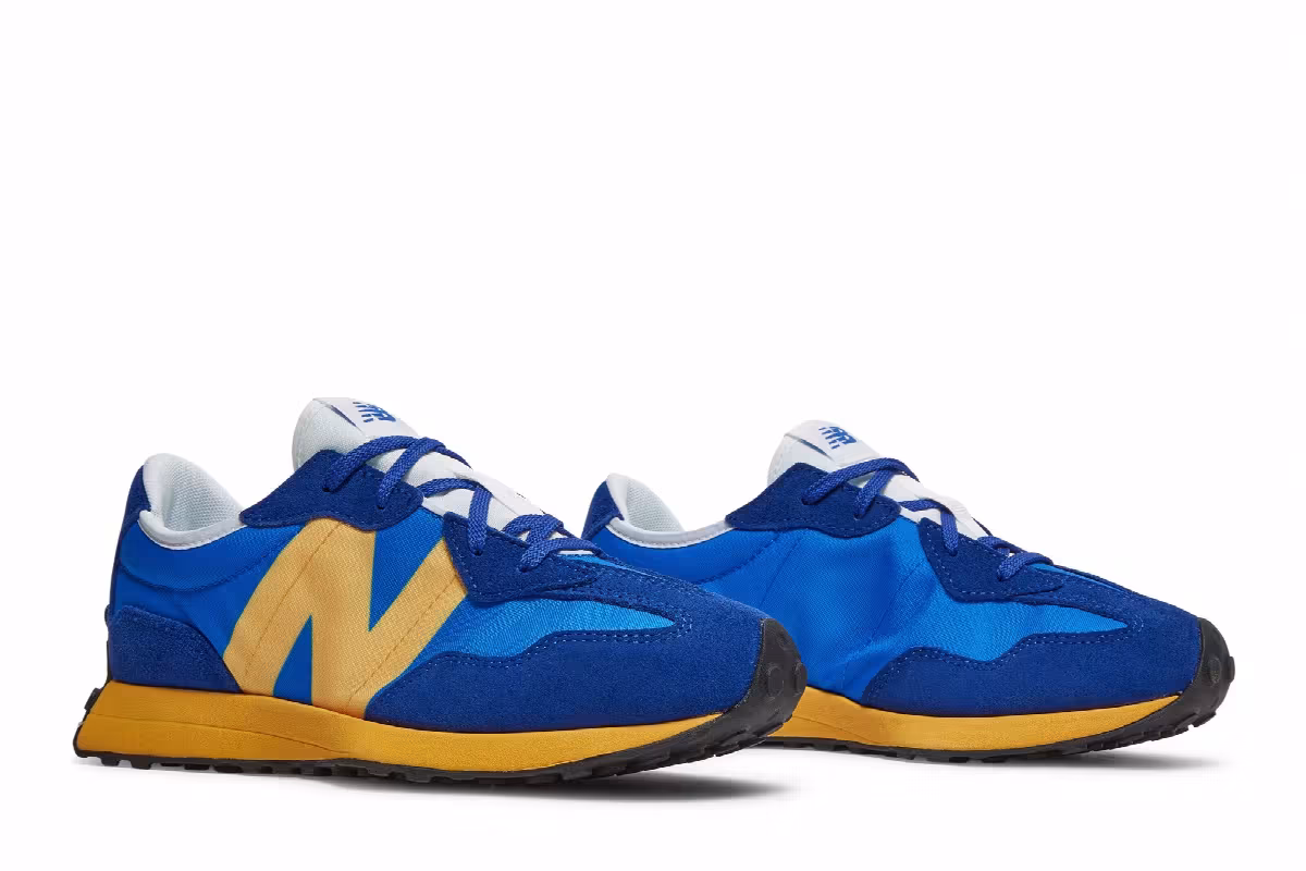New Balance 327 Kids Marine Blue Orange, view 9