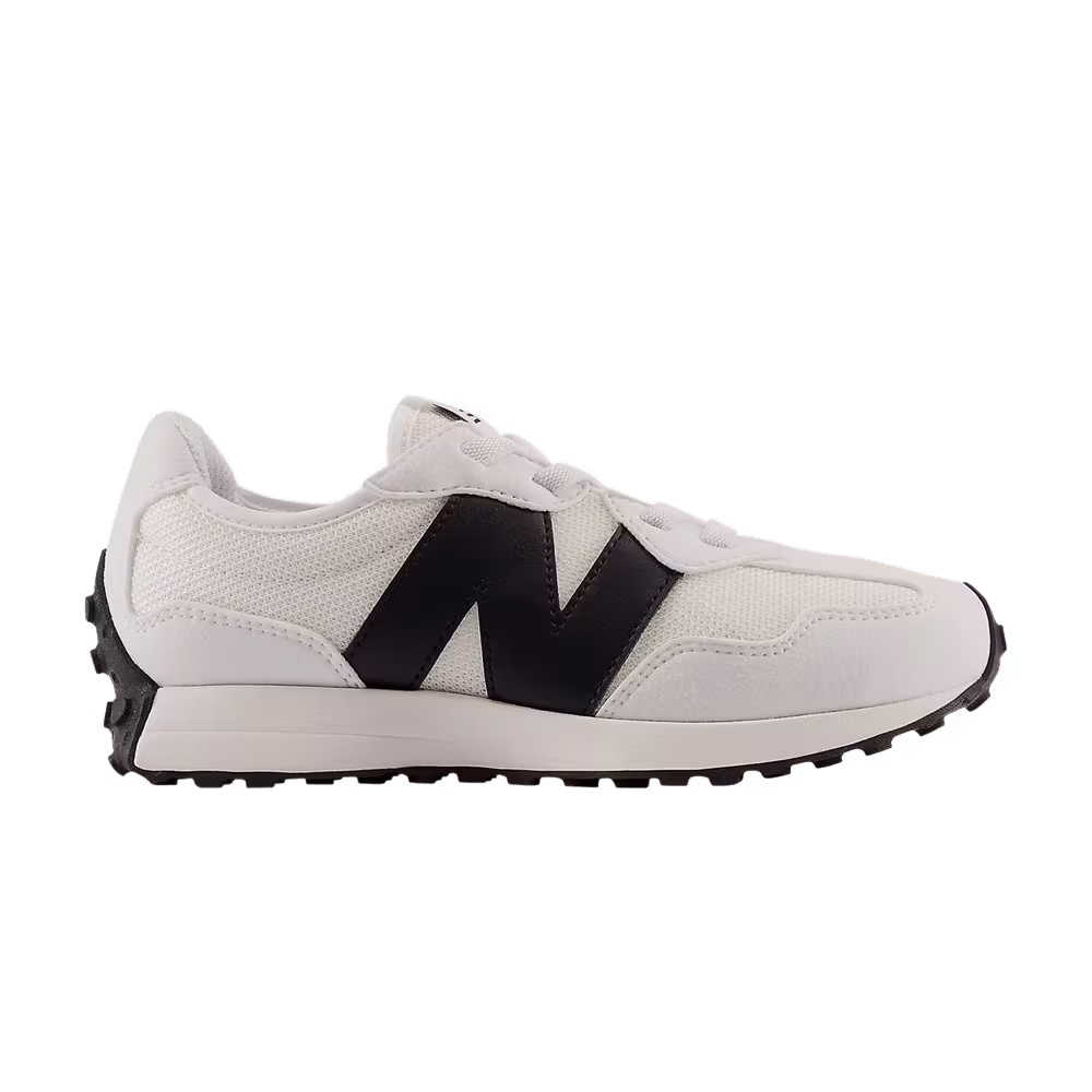 New Balance 327 Bungee Lace Little Kid Wide White Black