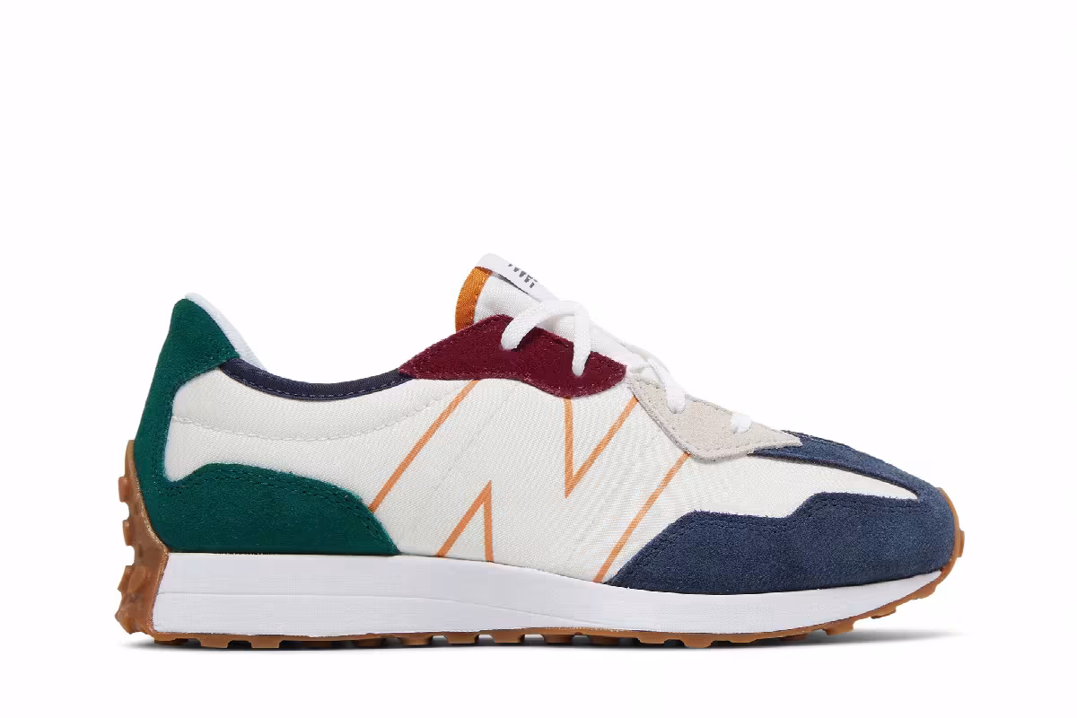 New Balance 327 Kids Natural Indigo Green, view 2