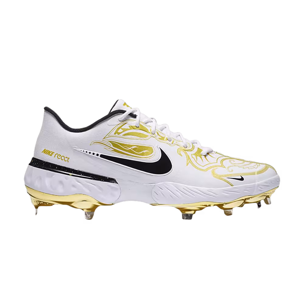 Nike Alpha Huarache Elite 3 Low Premium White Metallic Vivid Gold