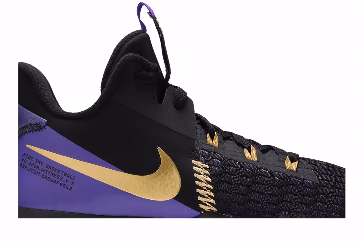 Nike LeBron Witness 5 Fierce Purple Metallic Gold, view 3