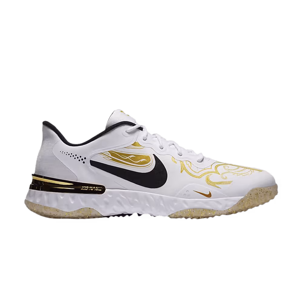Nike Alpha Huarache Elite 3 Turf Premium White Metallic Vivid Gold