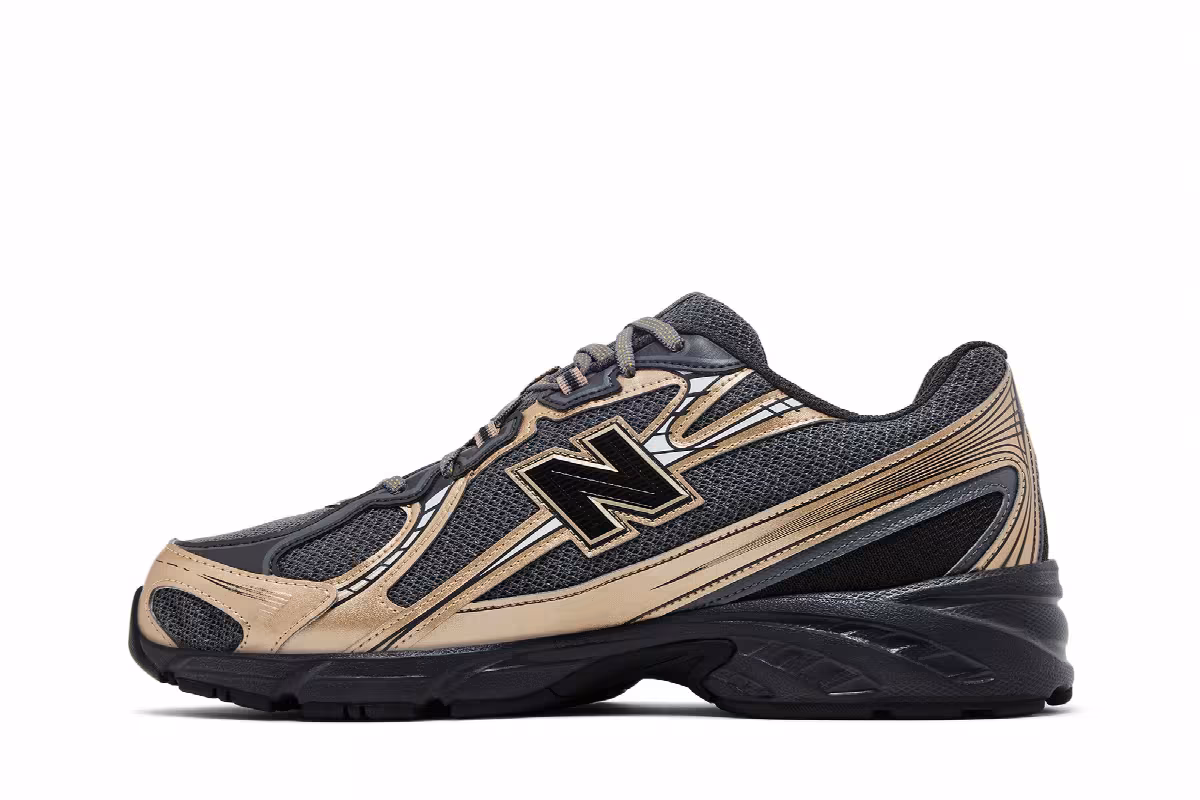 New Balance 740v2 Black Castlerock Gold, view 4