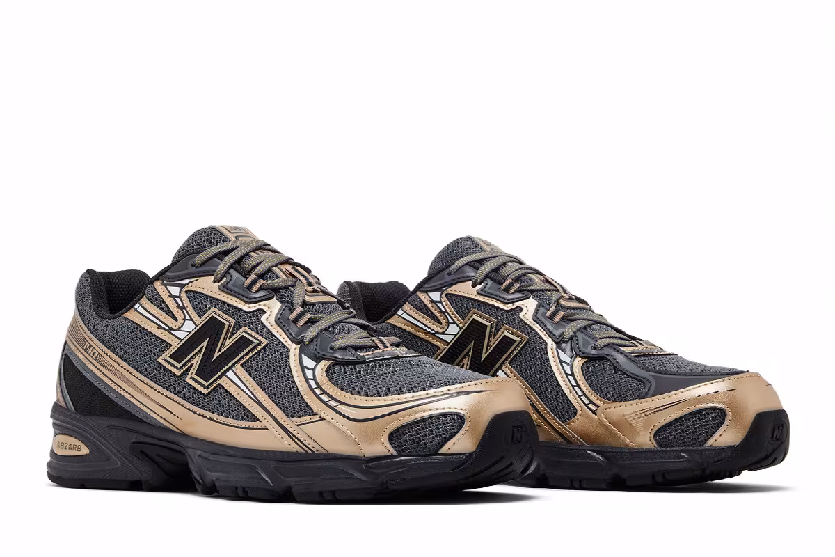 New Balance 740v2 Black Castlerock Gold, view 9