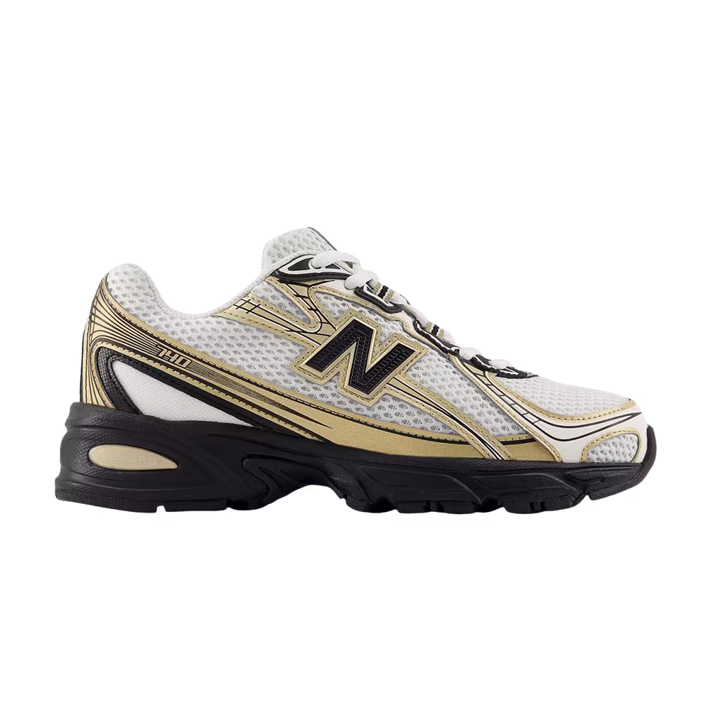 New Balance 740 Big Kid Sea Salt Black Gold Metallic