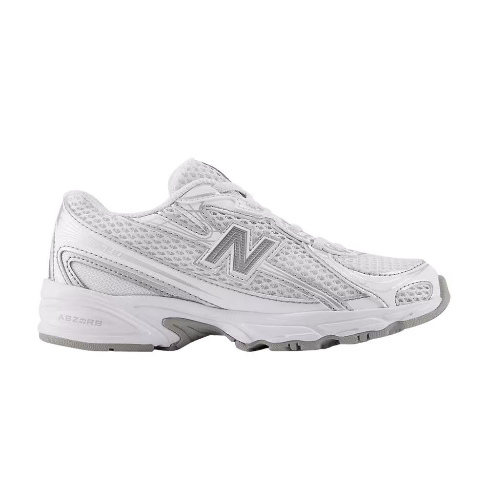 New Balance 740 Bungee Lace Little Kid White Silver