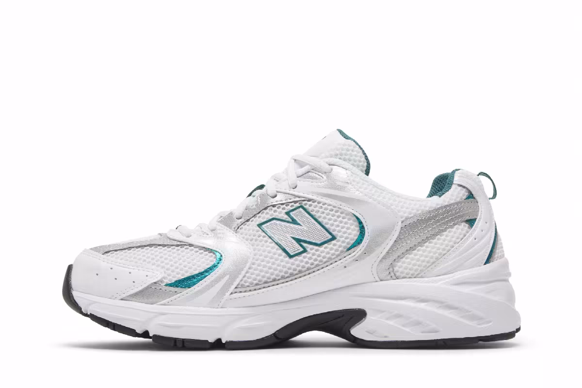 New Balance 530 White Silver Green, view 4