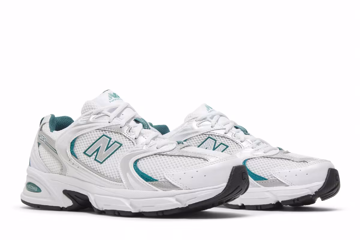 New Balance 530 White Silver Green, view 9