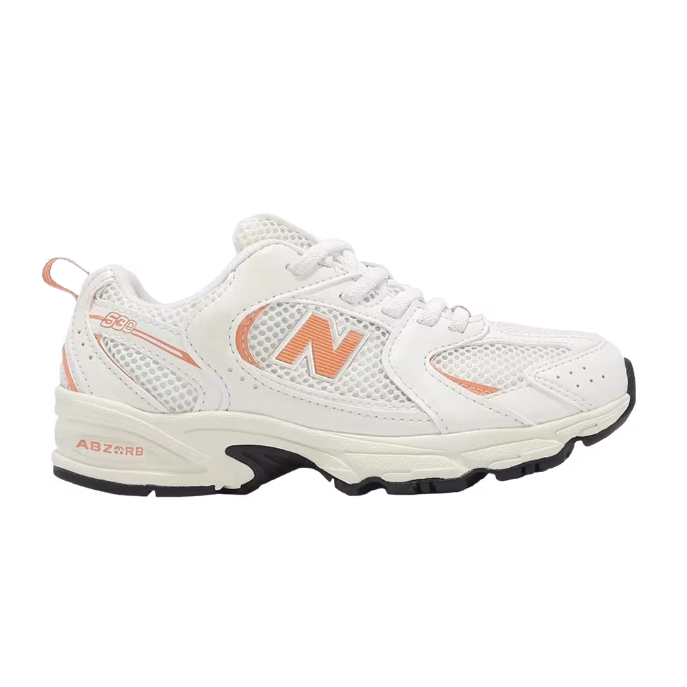 New Balance 530 Little Kid Wide White Orange