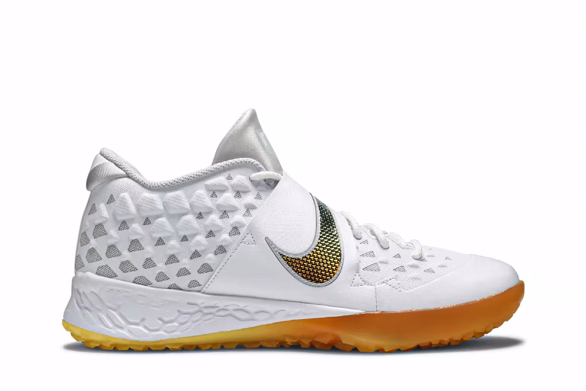 Nike Force Zoom Trout 6 Turf White Magma Orange, view 2