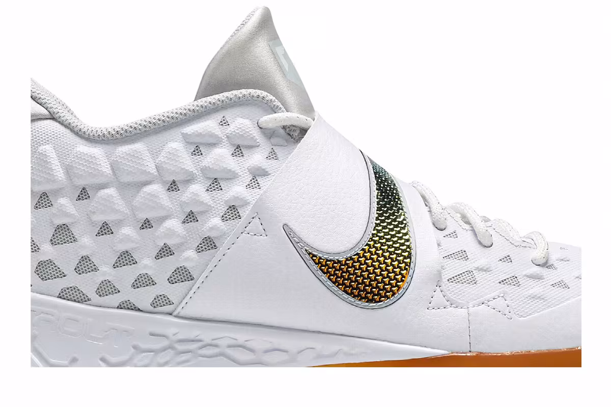 Nike Force Zoom Trout 6 Turf White Magma Orange, view 3