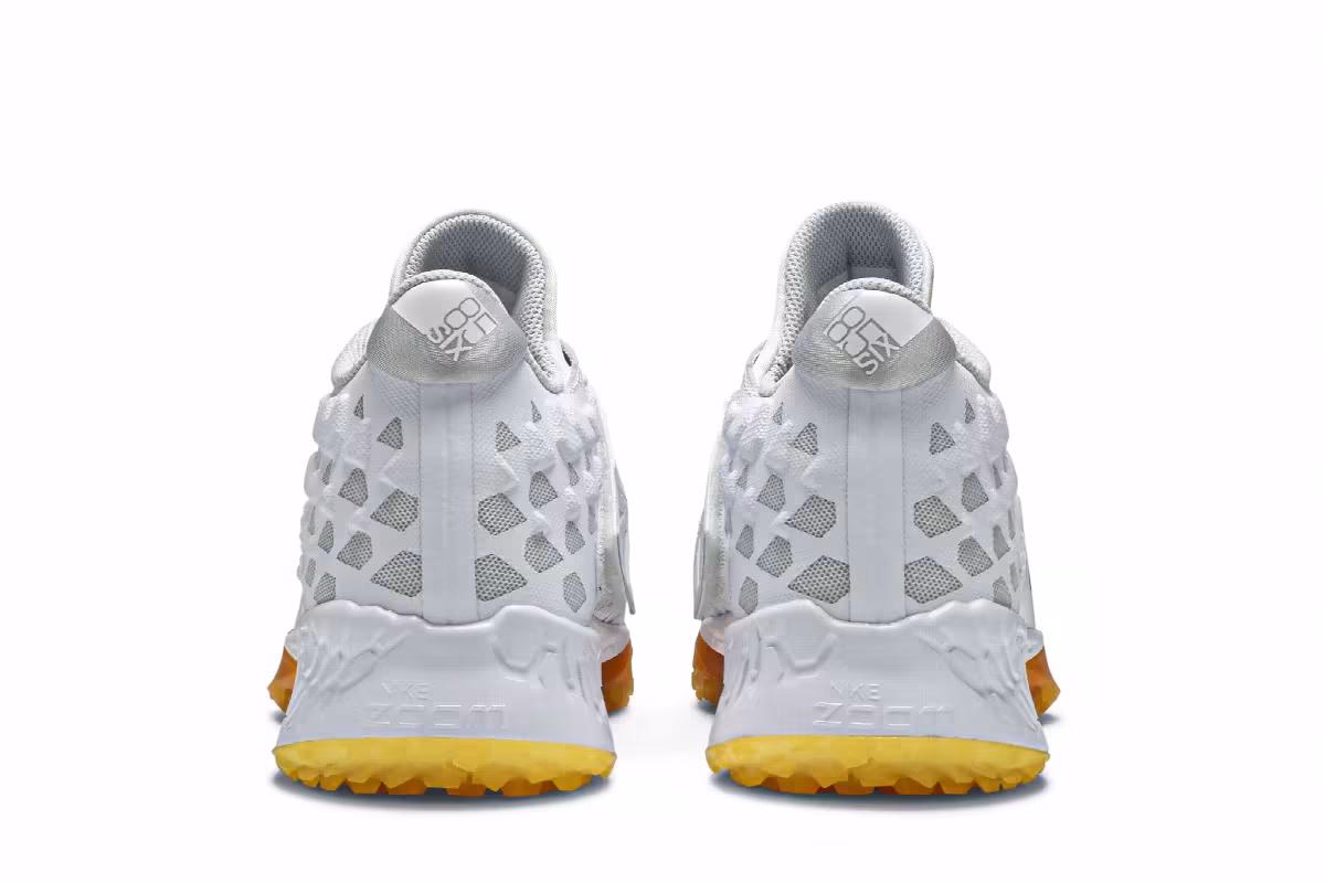 Nike Force Zoom Trout 6 Turf White Magma Orange, view 7