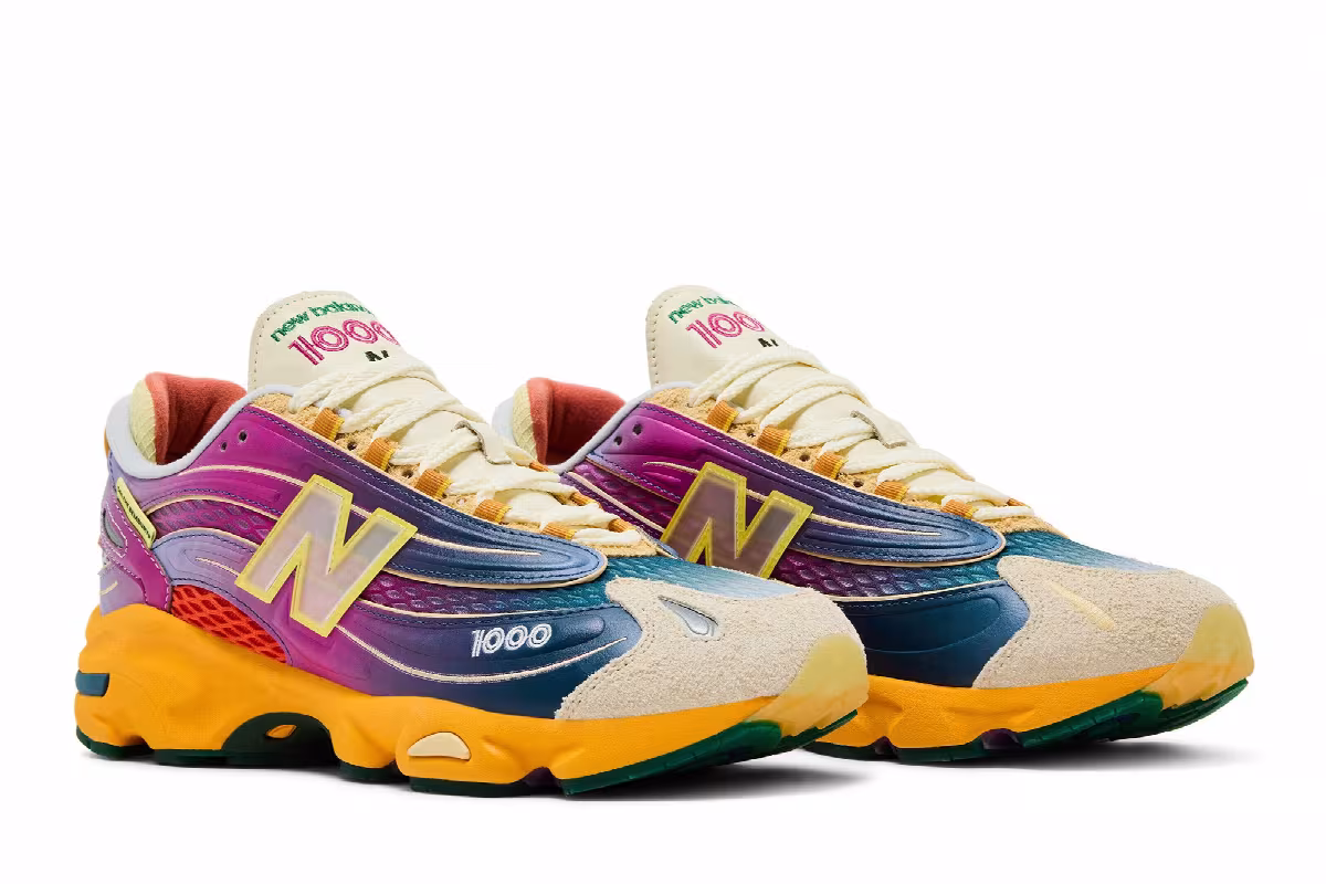 Salehe Bembury x New Balance 1000 Fog Be The Cloud - Berry, view 9