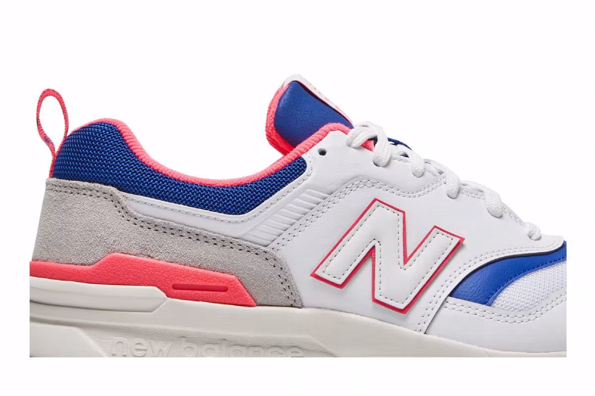New Balance Women's 997 White Blue Pink, view 3