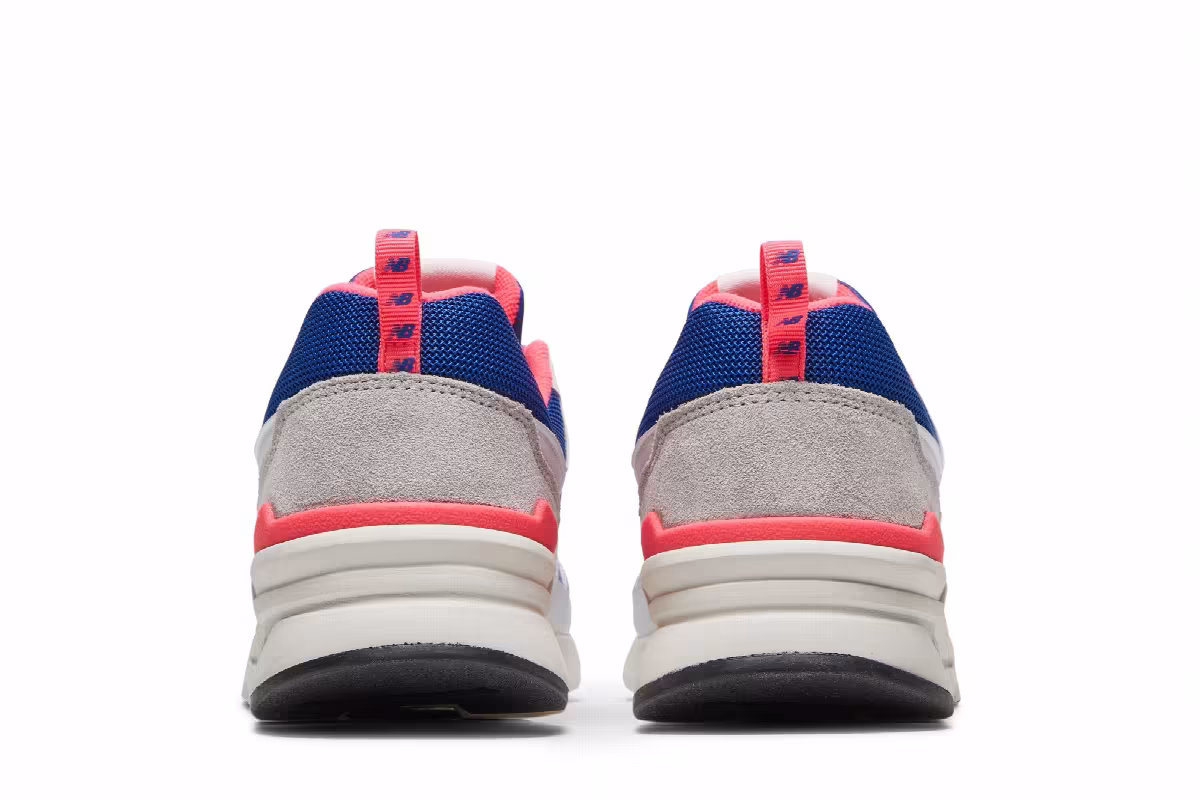 New Balance Women's 997 White Blue Pink, view 7