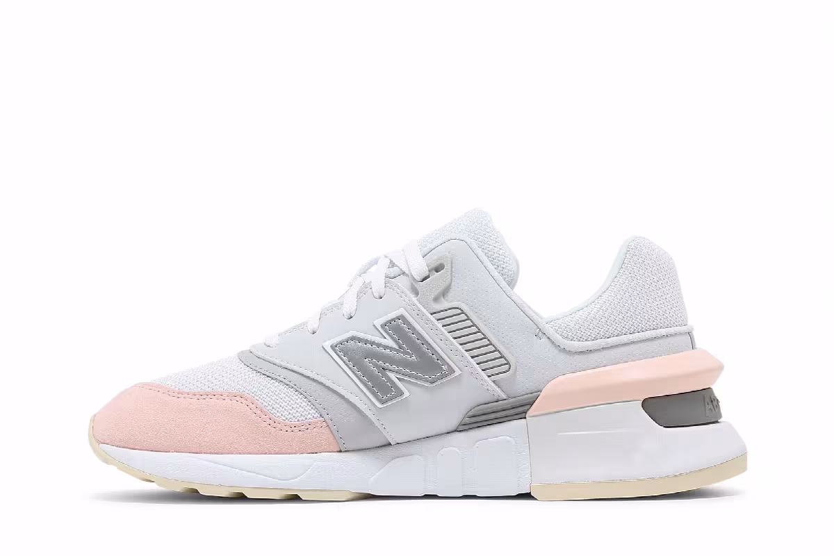 New Balance Women's 997 White Grey Pink, view 4