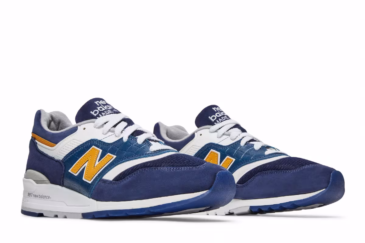 New Balance 997 Made in USA Navy Mustard, view 9