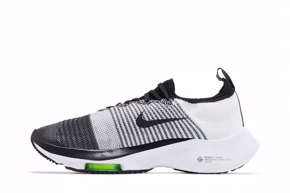 Nike Air Zoom Tempo Flyknit GS Black White Volt, view 4